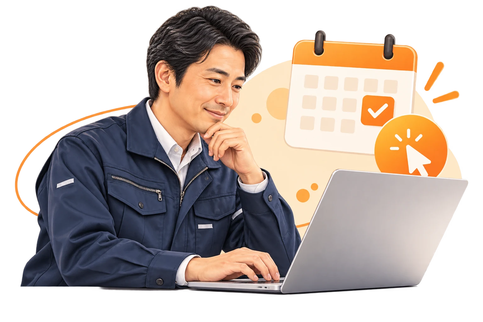 無料体験を申し込む流れのイラスト