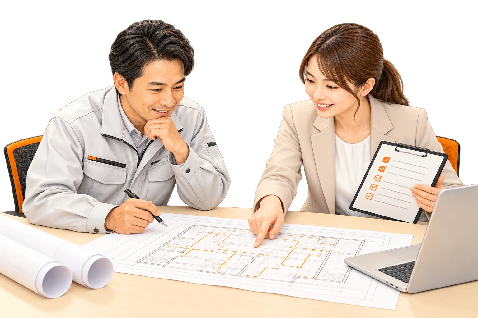 対象業務を相談する流れのイラスト